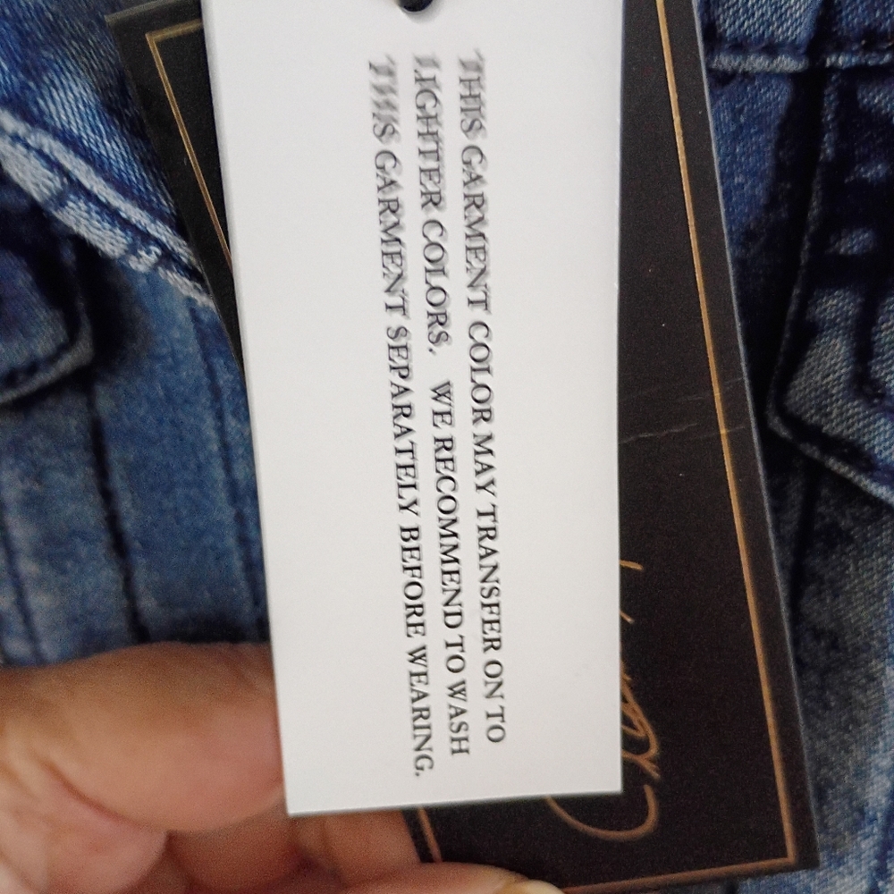NWT.DG2 by Diane Gilman Blue Crystal-Trimmed Jacket.Pit To Pit 18.5". Stretchy. - Picture 6 of 8